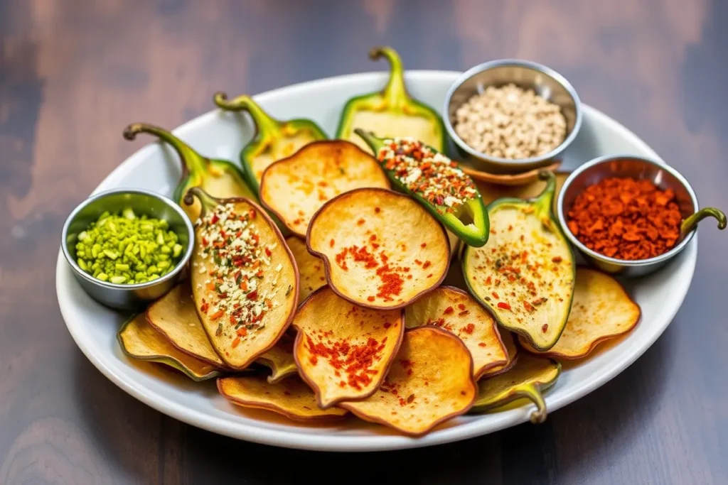 Jalapeno chips with seasoning upgrades like lime zest, smoked paprika, and garlic flakes.