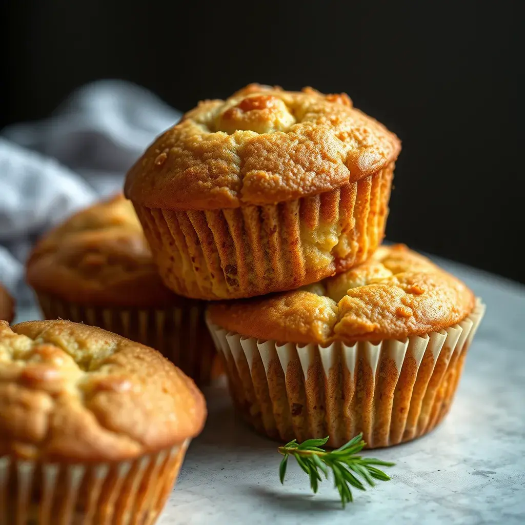 Sourdough corn muffins freshly baked, golden brown, and arranged in a basket.