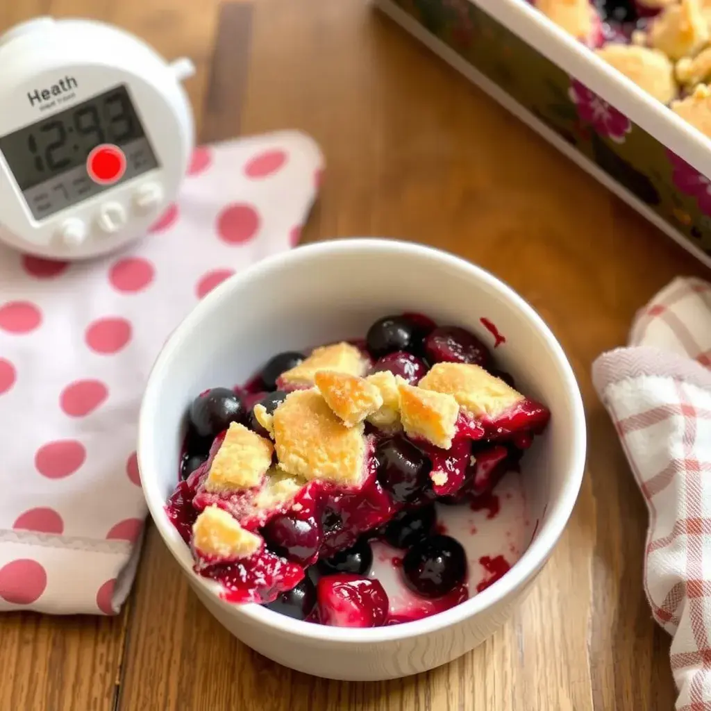 Mixed berry cobbler slice on a plate, illustrating Does mixed berry cobbler need to be refrigerated?