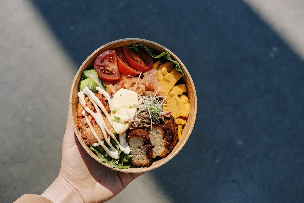 Delicious and Colorful Burger Bowl