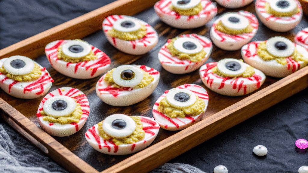 Creepy Deviled Eggs for Halloween